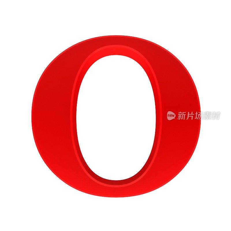 O红色字母0数字0 3d大写字母